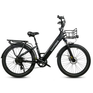 SAMEBIKE RS-A01 Plus Městské elektrokolo – 26" Fatbike s košíkem (48V)