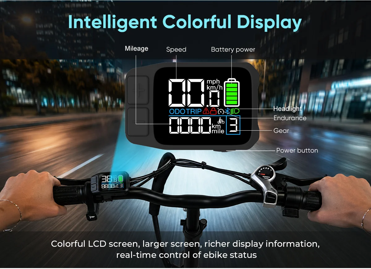 Barevný LCD displej bez USB portu na SAMEBIKE CY20 Pro-FT