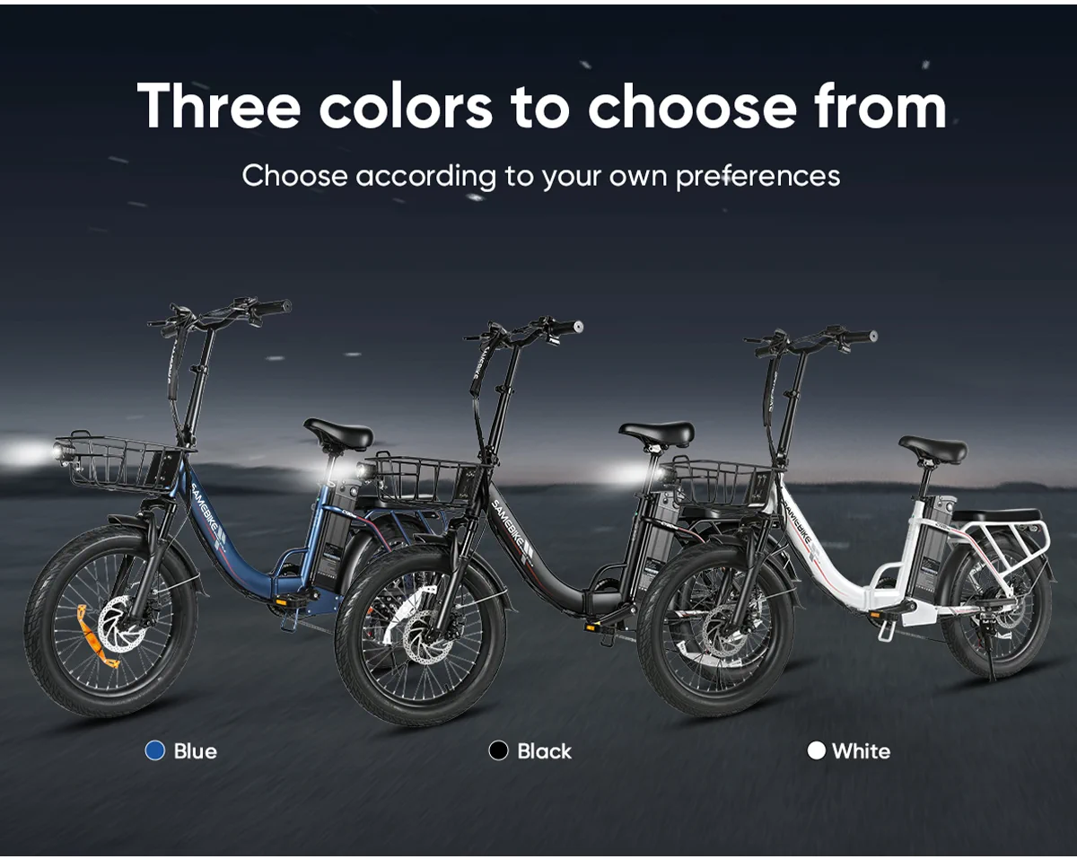 Černá, bílá a jezerní modrá varianta SAMEBIKE CY20 Pro-FT