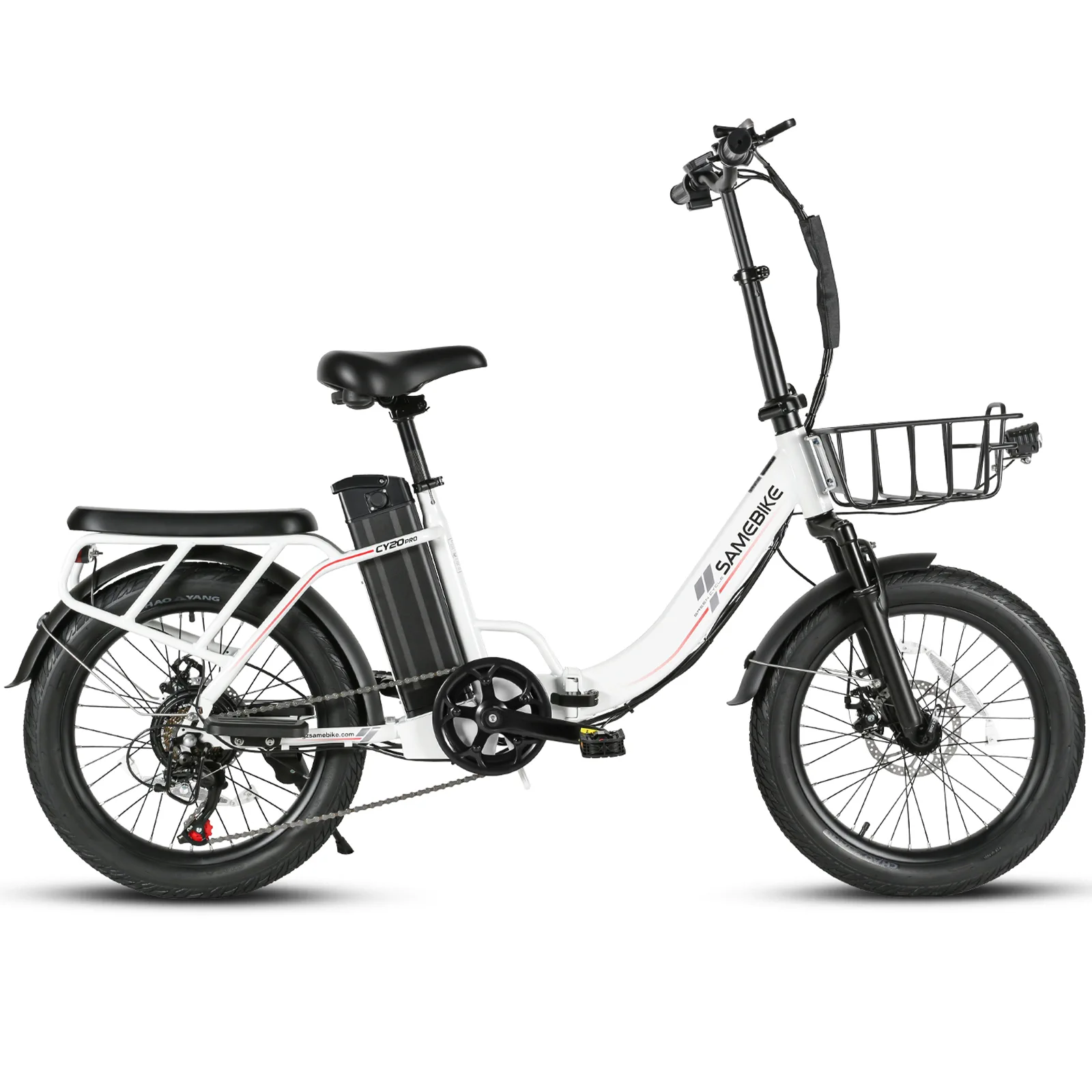 SAMEBIKE CY20 Pro-FT v bílé barvě – boční pohled