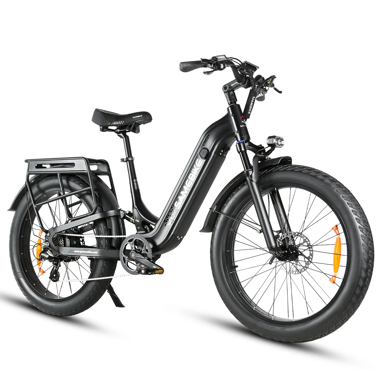Černá SAMEBIKE CREST – tříčtvrteční pohled zepředu