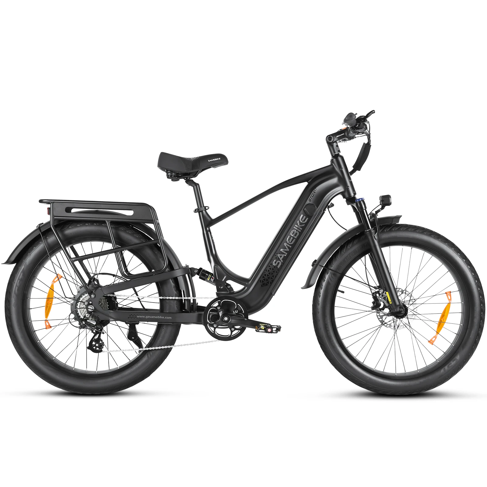 SAMEBIKE STORM v černé barvě – boční pohled