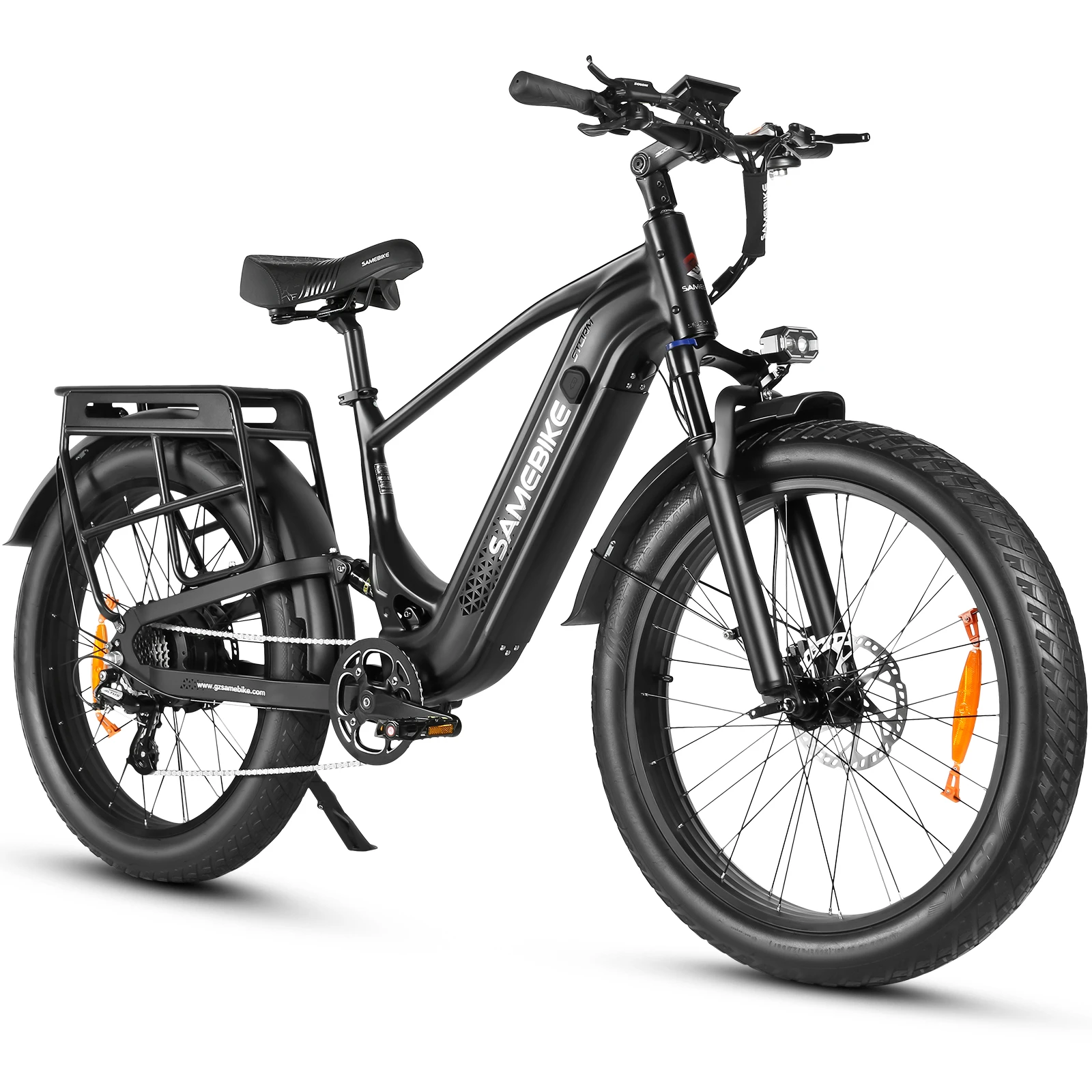 Černá SAMEBIKE STORM – tříčtvrteční pohled zleva