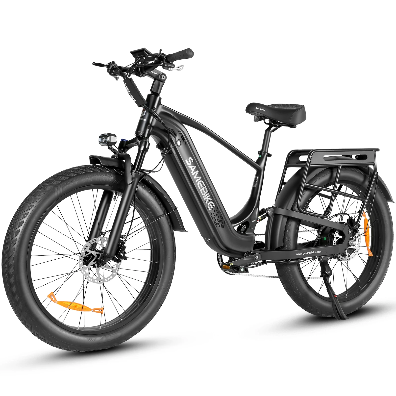 Černá SAMEBIKE STORM – tříčtvrteční pohled zprava