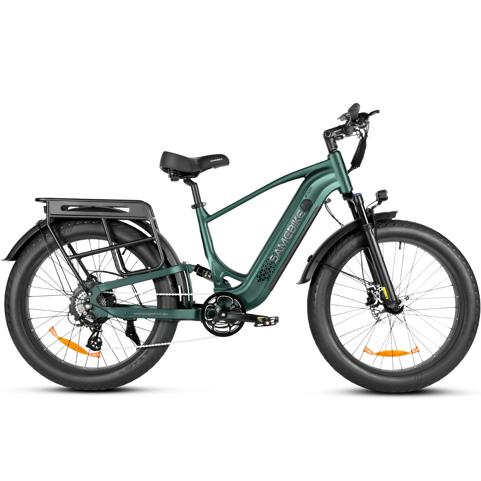 SAMEBIKE STORM v zelené barvě – boční pohled