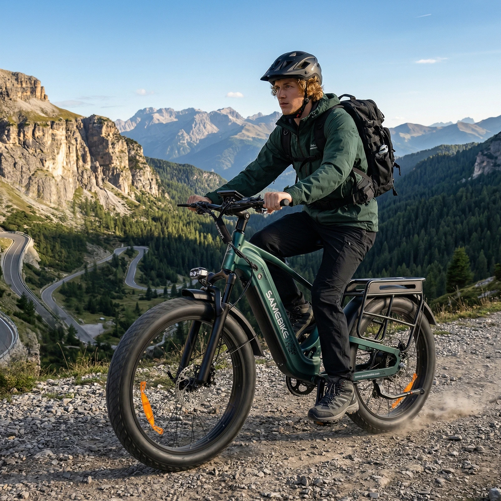 Zelená SAMEBIKE STORM na horské trase