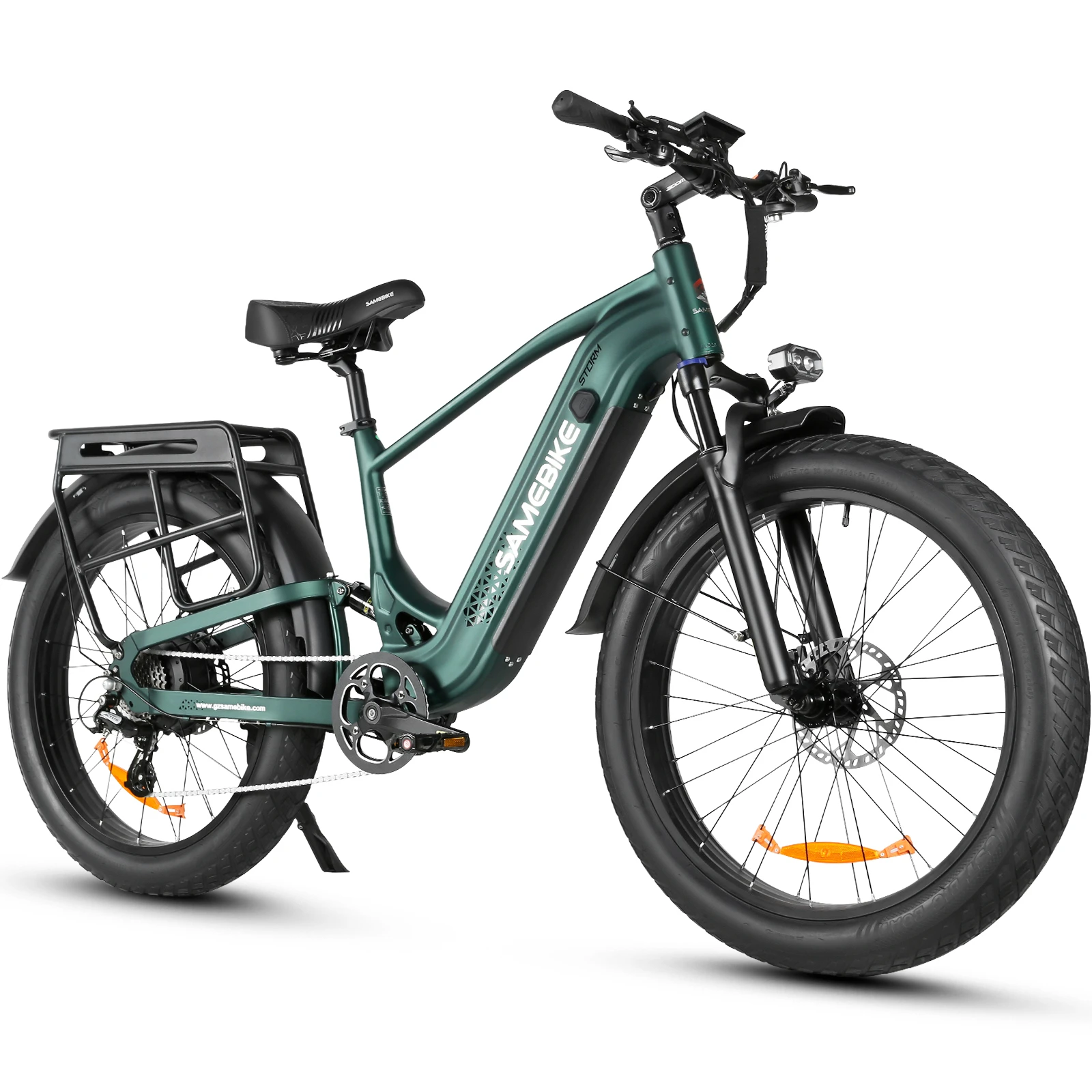 Zelená SAMEBIKE STORM – tříčtvrteční pohled zprava